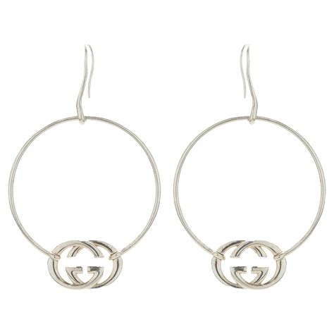 gucci double g hoop earrings|Double G flower hoop earrings .